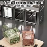 Wall Mount Seasoning Box, Kitchen Spice Rack with Moveable 4 Jars, Space Saving Spice Organizer, Seasoning Containers for Sugar Salt Pepper (Gunmetal Gray)