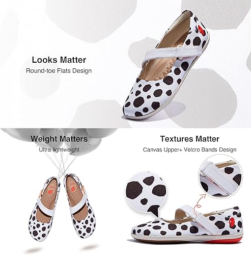 Miniatura 8 de UIN Zapatos planos Mary Jane para mujer, con puntera redonda, informales, ligeros, cómodos, pintados con arte, zapatos de viaje Illites