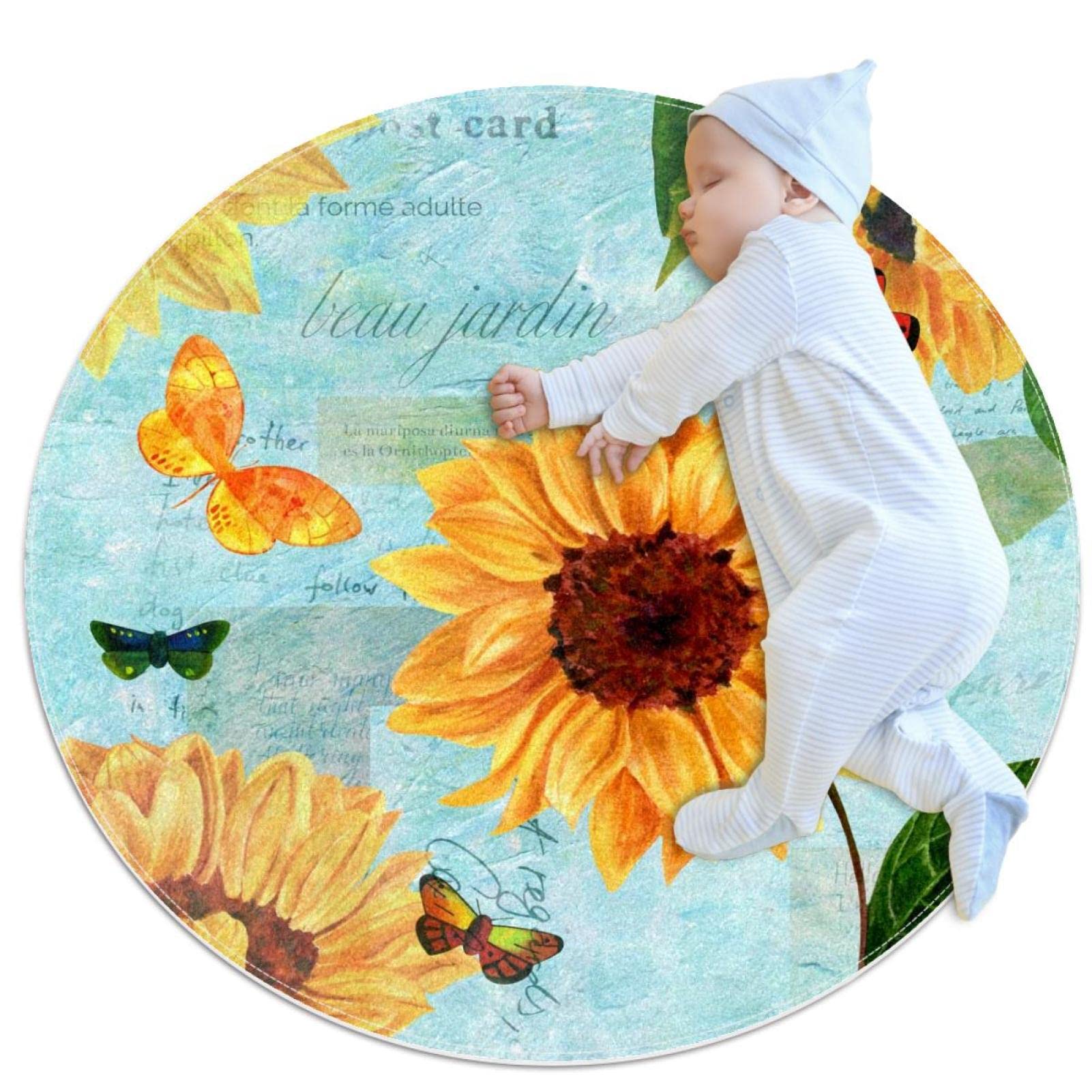 Tapis de salle de bain antidérapant motif tournesols pour une ambiance chaleureuse