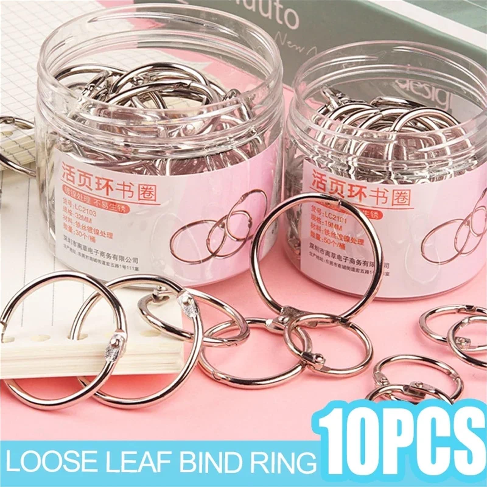 100pcs 38mm Metallo Lose-Leaf Raccoglitore Anelli Notebook Index Cards Album Rilegatura Clip FAI DA TE Multifunzionale Bind Ring Forniture per Ufficio