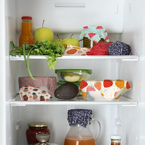 Miniatura 7 de Trifecta Living Co. Versátiles envolturas de cera de abeja (juego de 7)  Conservador de alimentos frescos, duradero y fácil de limpiar, un paso