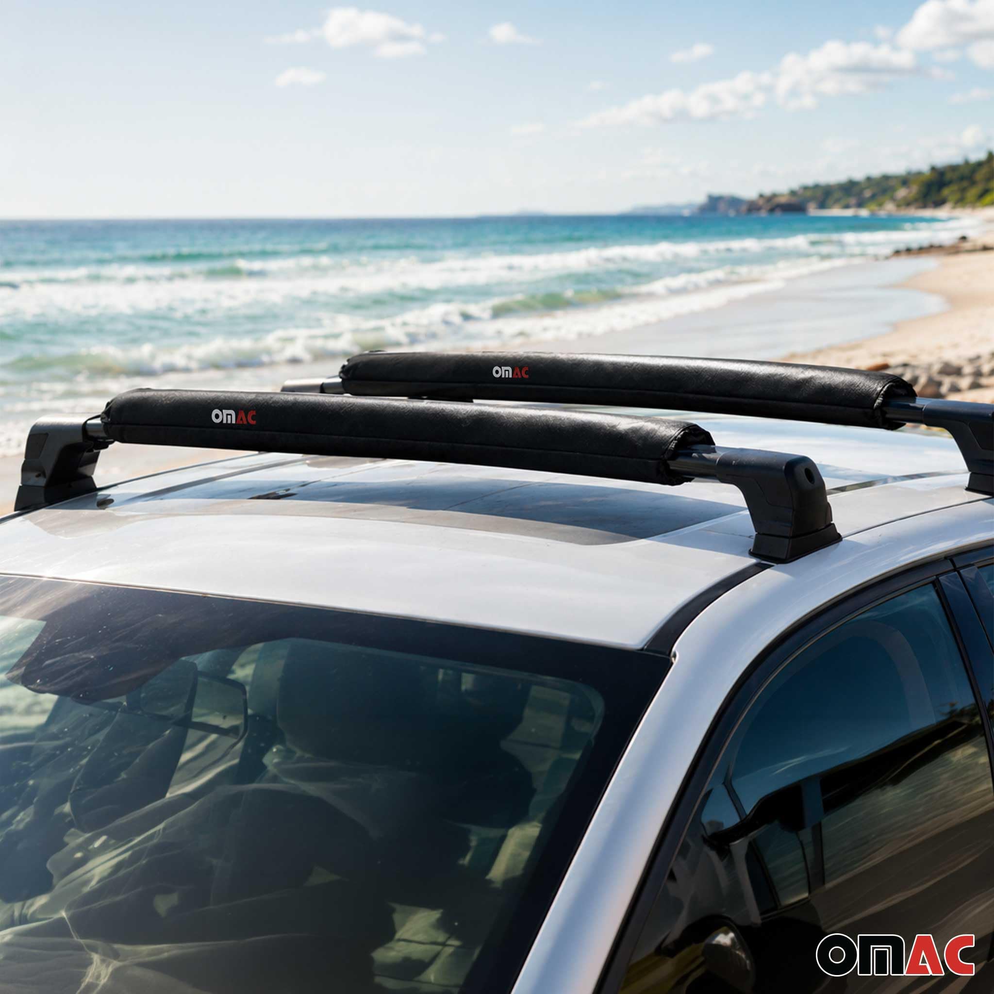 Dachträgerauflagen Surfbretträger Softdach Windsurf Pad Dachträger Kanu Kajak Snowboard | 2X Wassersportträger Transportsysteme Kanuhalter Kajakträger Surfhalterung Schutzträger