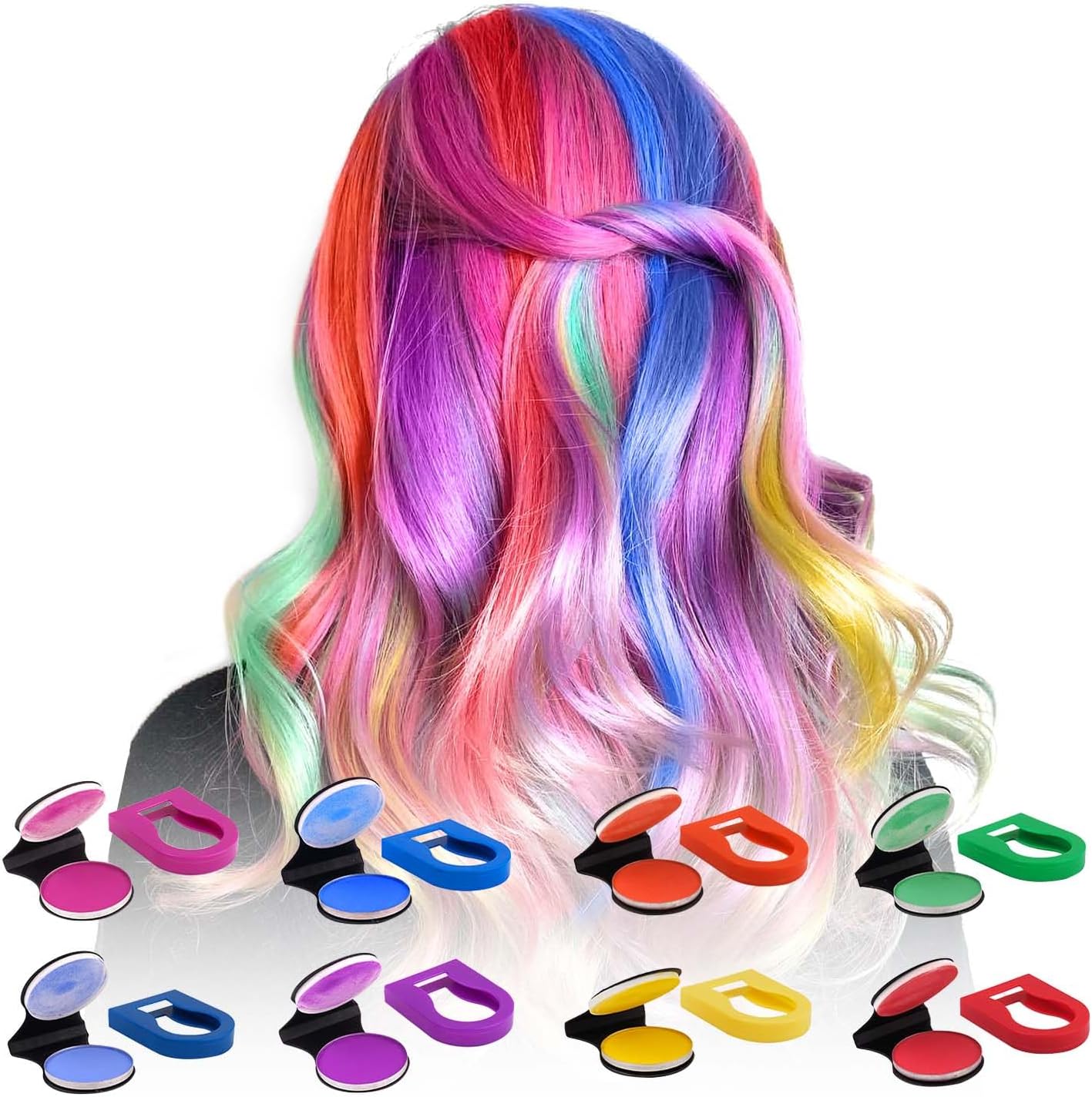 8 Colors Hair Chalks for Girls, Washable Hair Chalk Dye for Kids, Temporary Non-Sticky Bright Hair Chalk, Hair Spray Color for Kids Women Gifts for Makeup Halloween, Christmas, Birthday, Cosplay