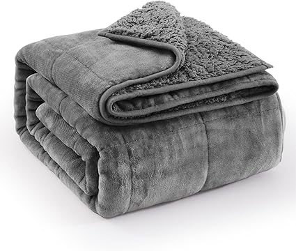 Super Fuzzy Soft Sherpa Fleece Weighted Blanket, 20 lbs Dual Sided Fluffy Heavy Weighted Blankets for Adults - No Bunching with Double Layers of Soft Inner Lining (60"x 80", 20 Pounds)