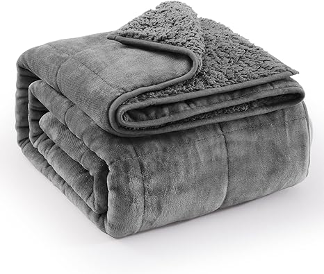 Super Fuzzy Soft Sherpa Fleece Weighted Blanket, 20 lbs Dual Sided Fluffy Heavy Weighted Blankets for Adults - No Bunching with Double Layers of Soft Inner Lining (60"x 80", 20 Pounds)