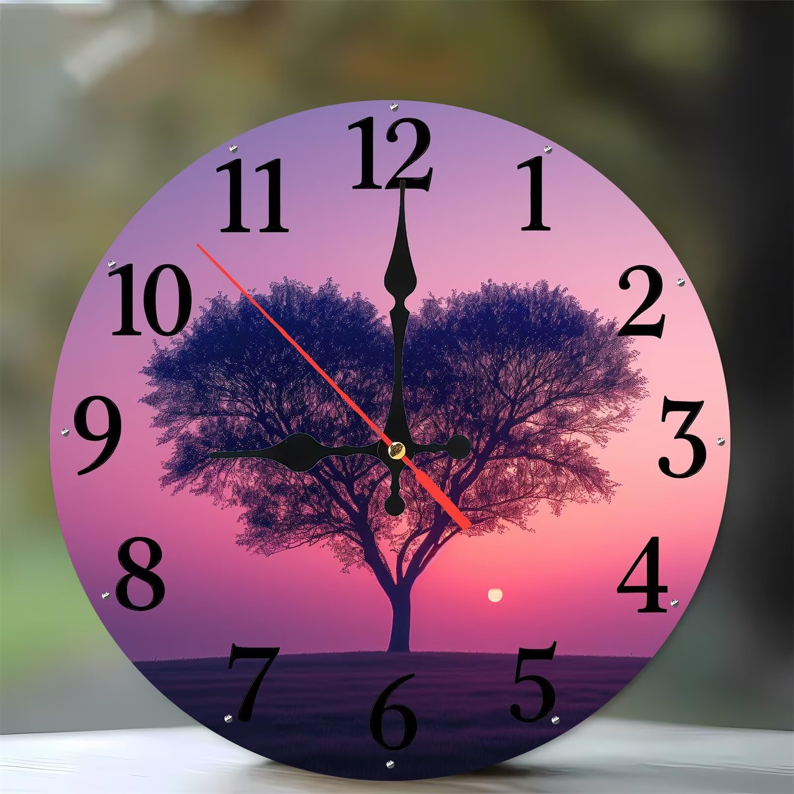Horloge murale moderne bois de 35 cm pour salon chambre et cuisine