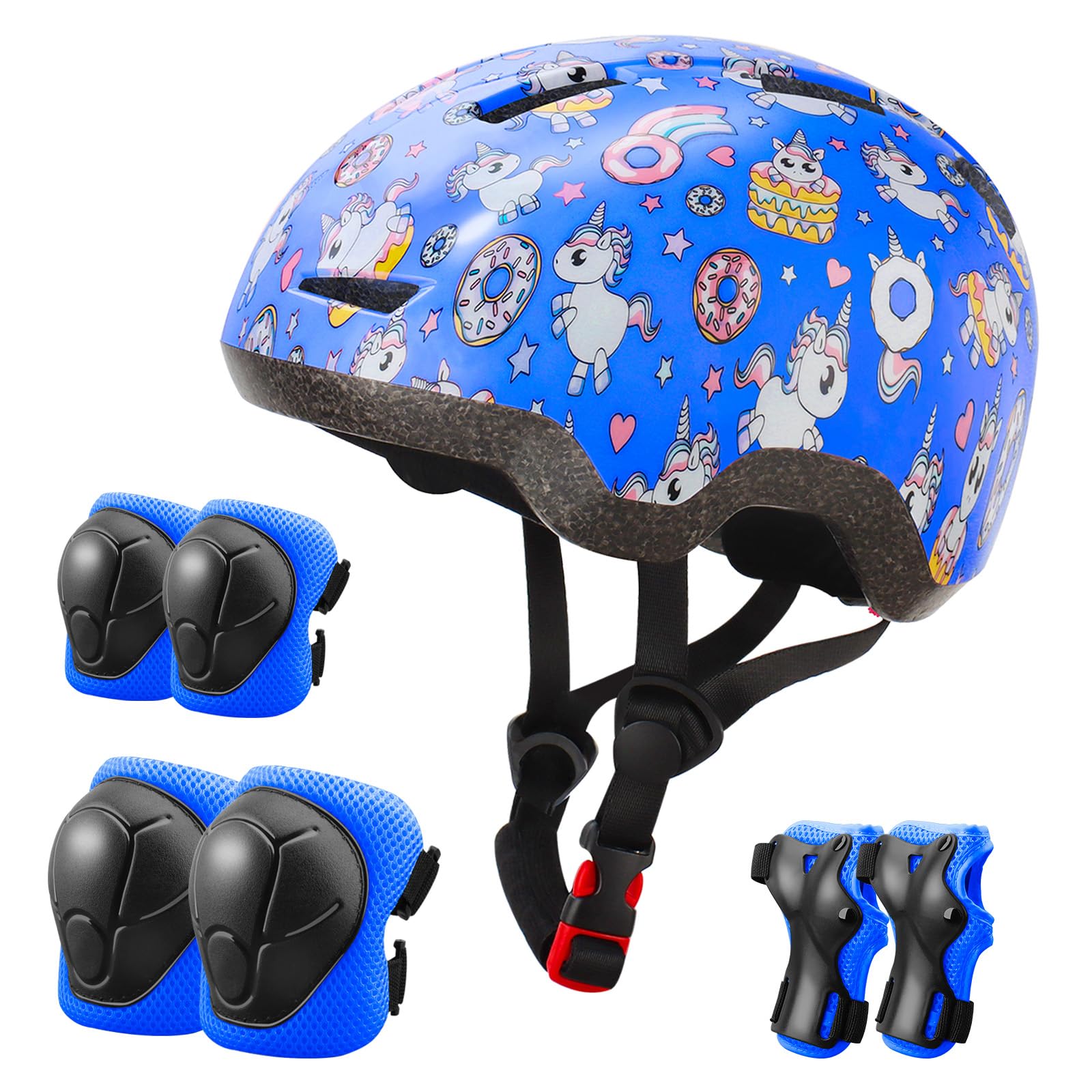 Photo 1 of ***PARTIAL SET - PRICE ADJUSTED***Toddler Helmet with Pads for Boys Girls Ages 3-8, Kids Bike Helmet with Knee Elbow Wrist Guards, Multi-Sport Protective Gear Set for Cycling Skateboard Scooter