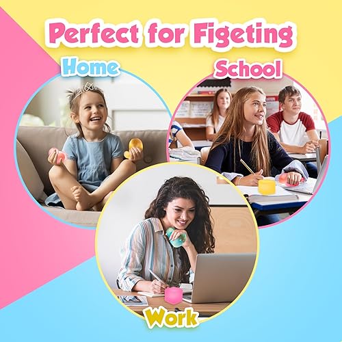 Miniatura 5 de Paquete de 3 juguetes para la ansiedad, paquete de 3 juguetes sensoriales rellenos de gel de alta densidad, cubo de 2.1 pulgadas, juguetes para