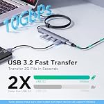 Aceele 10Gbps USB Hub 3.2 with 4 USB A 3.2 Ports, USB Splitter 3.2 Gen 2 with 4ft Long Data Cable and Type-C Port for Mini PC, MacBook Air/Pro M2 M1, Surface Pro, PS4/5, Flash Drive and More