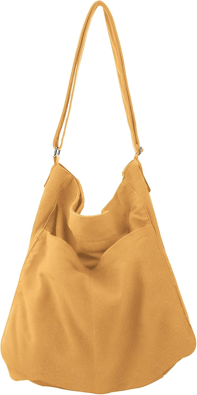 GEMIU Hobo Bags for Women Large Canvas Crossbody Tote Bag with Zipper