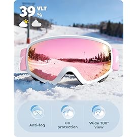 findway Kids Ski Goggles, Kids Snow Snowboard Goggles for Boys Girls Youth OTG