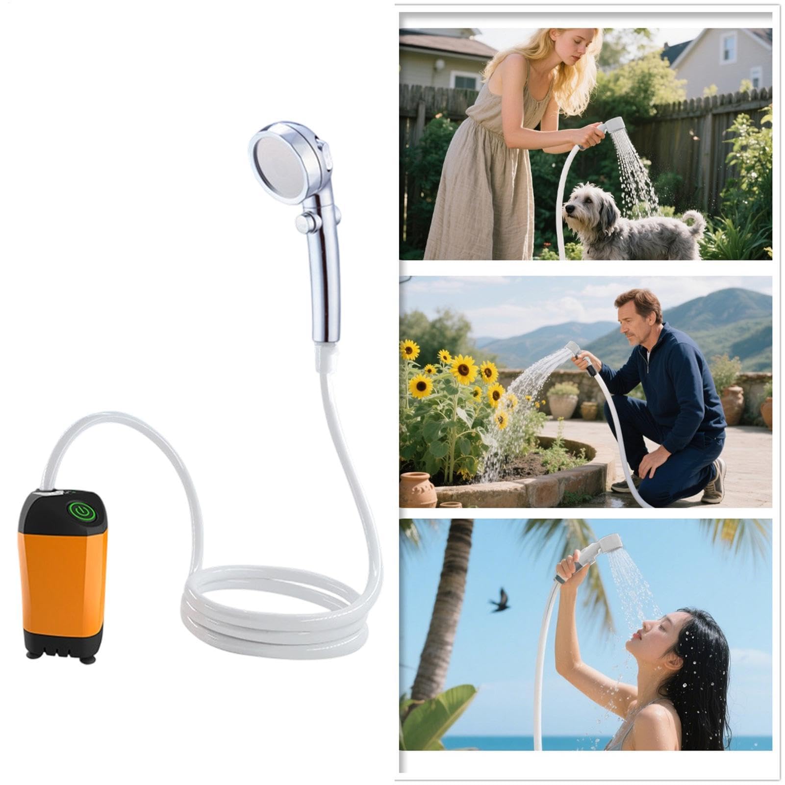 Camping Dusche Wasserdichtes Einfaches Wiederaufladbares Dusch-Sprühgerät | Camping Duschpumpe für Reisen Outdoor en Badezimmer Innenbereich Zuhause sowie Innenraumreinigung