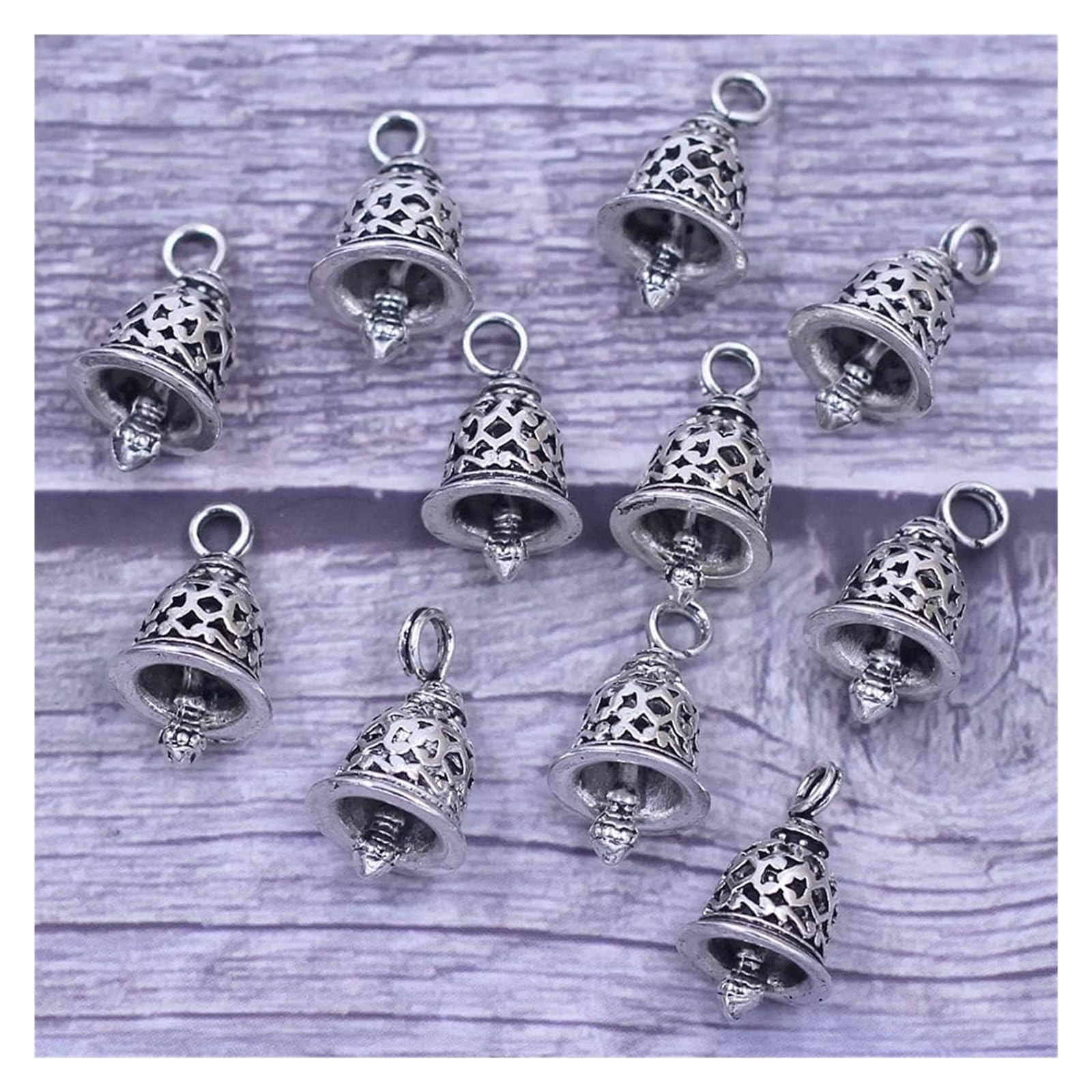 Campane artigianali, ornamenti for campane di Natale, campanelli artigianali, ciondolo for piccole campane di Natale, campana di Natale cava(15x11.5mm)