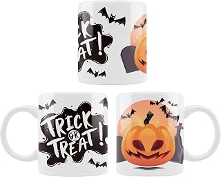 mug HALLOWEEN PUMPKIN - TRICK or TREAT - ceramic Super Mug - Novelty Office Coffee Gift Tea Cup Present Funny Mug