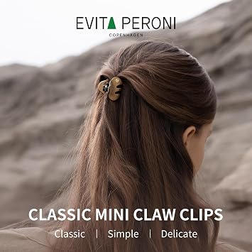 EVITA PERONI 2PCS Small Acetate Claw Clips for Women, Half Updo | Small Hair Clip, Little Tiny Clips, Durable, Thick/Thin Hair, Hair Accessories, Gifts for Women's Day, Fixed Flyaways