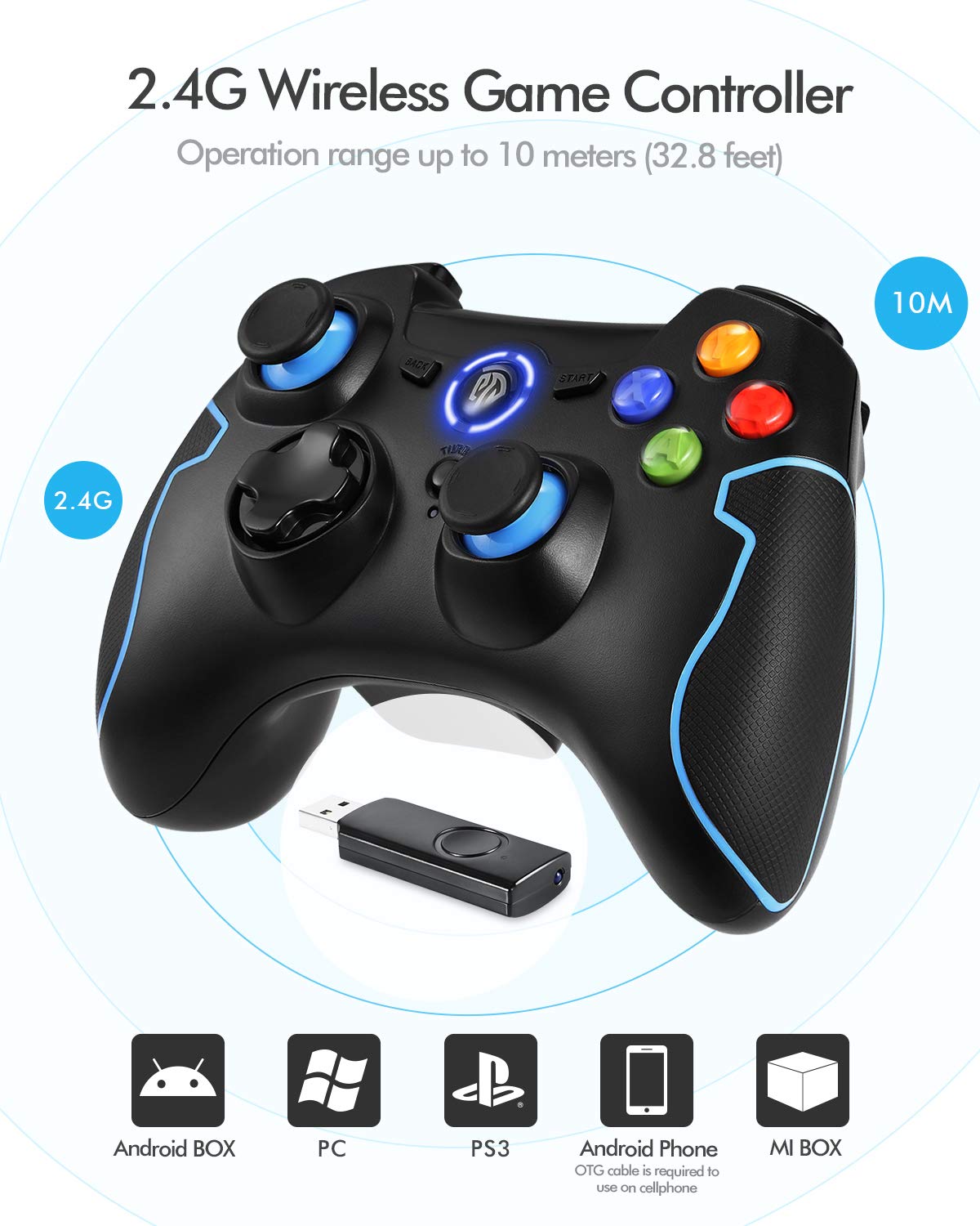 EasySMX (2 Pack Joypad PC Wireless ESM-9013 - PS3 Controller Joystick Senza Fili per Windows XP, 10, 8, 7, PS3)