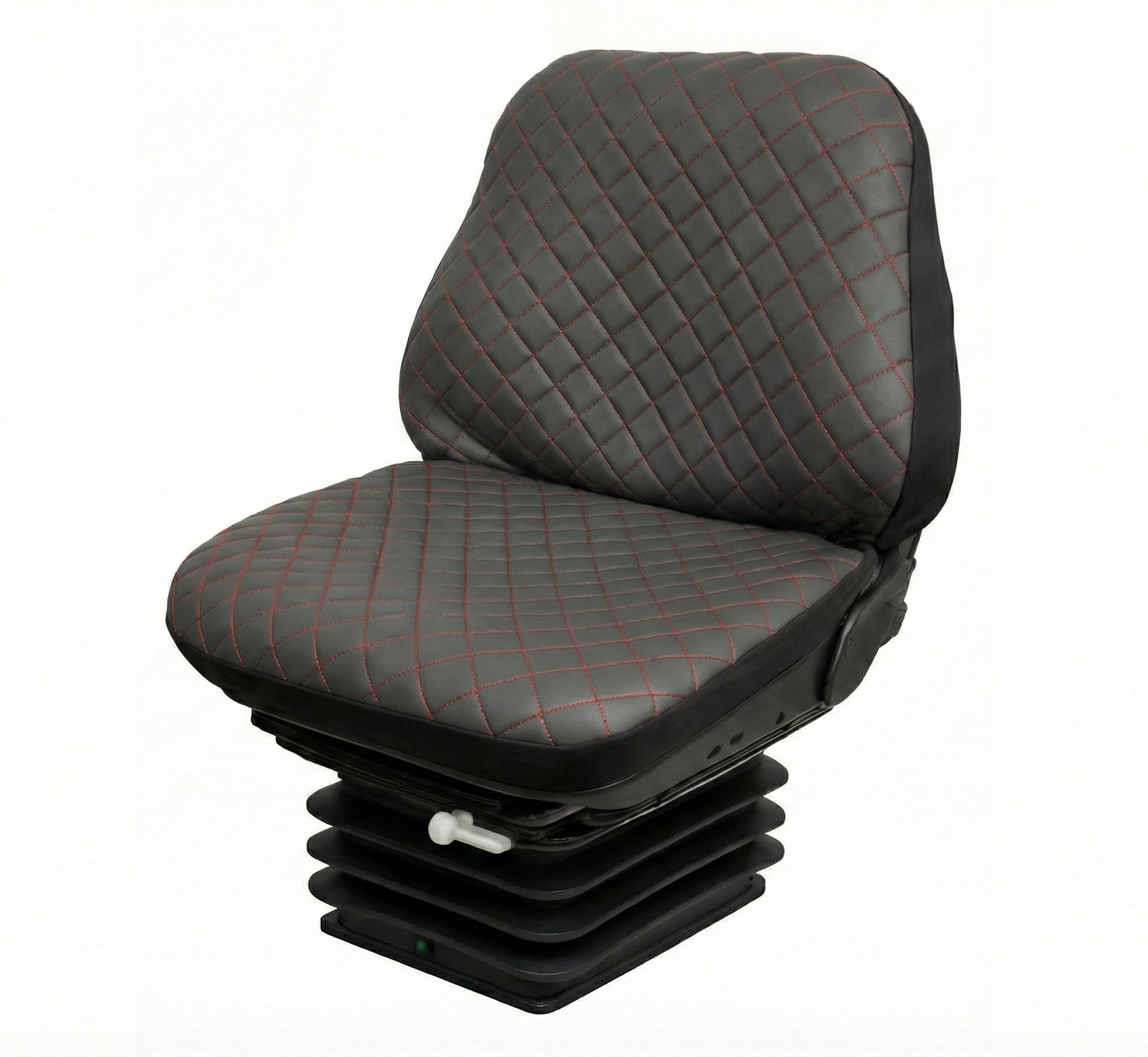 Auto Accessori Lupex - LS32 Coprisedile Trattore Universale - Seduta e Schienale in PU Trapuntata, Cuciture Rinforzate, Protezione e Comfort per Sedili Agricoli (Grigio Scuro con cuciture rosse) - 1