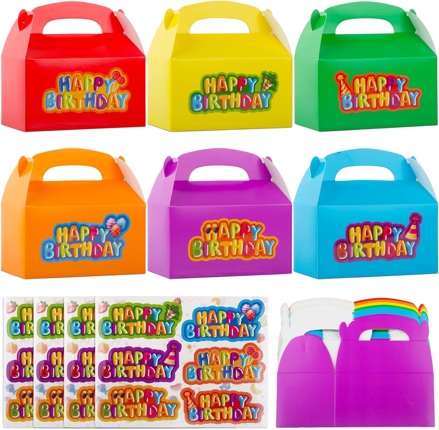 COLOFALLA 24pcs Party Favor Treat Boxes for Kids Birthday