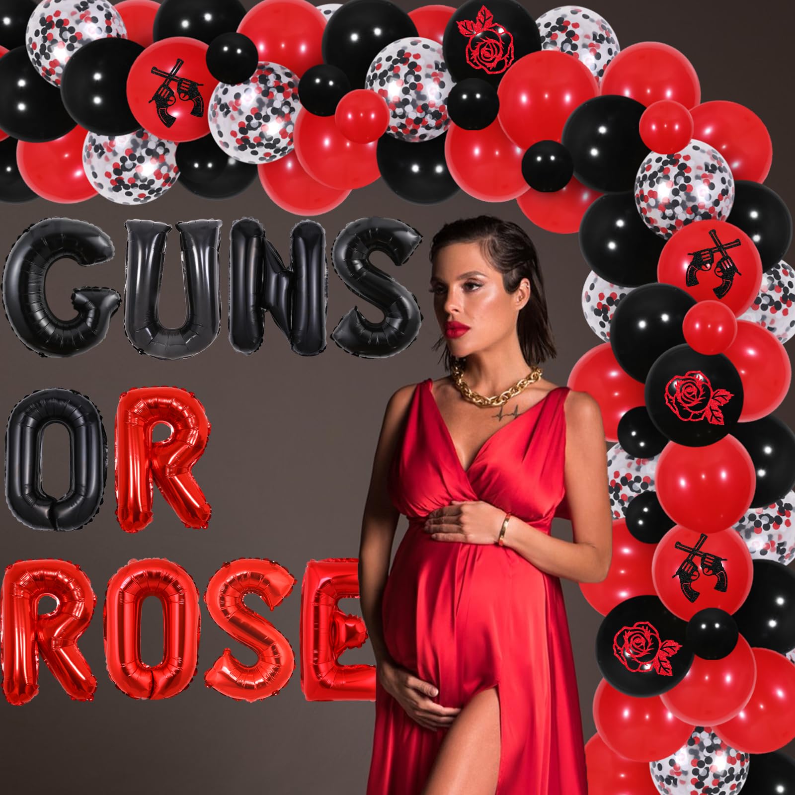 Amazon.com: Wonmelody Guns or Roses Gender Reveal Decorations with Gender  Balloon Banner, Garland Kit, Cards Supplies for Boy or Girl Baby Shower :  Toys & Games