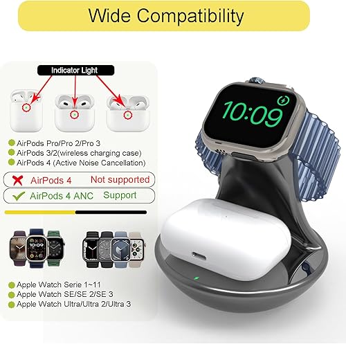Miniatura 2 de Soporte de cargador para Apple Watch, base magnética de carga rápida compatible con iWatch Series Ultra/SE/10/9/8/7/6/5, para Apple Watch, soporte