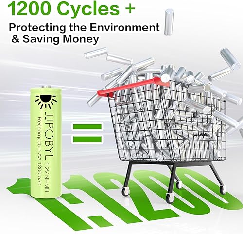 Miniatura 4 de Pilas recargables AA de 1300 mAh NIMH precargadas doble A batería de 1.2 V para luces solares, decoración de jardín al aire libre, luces de cadena