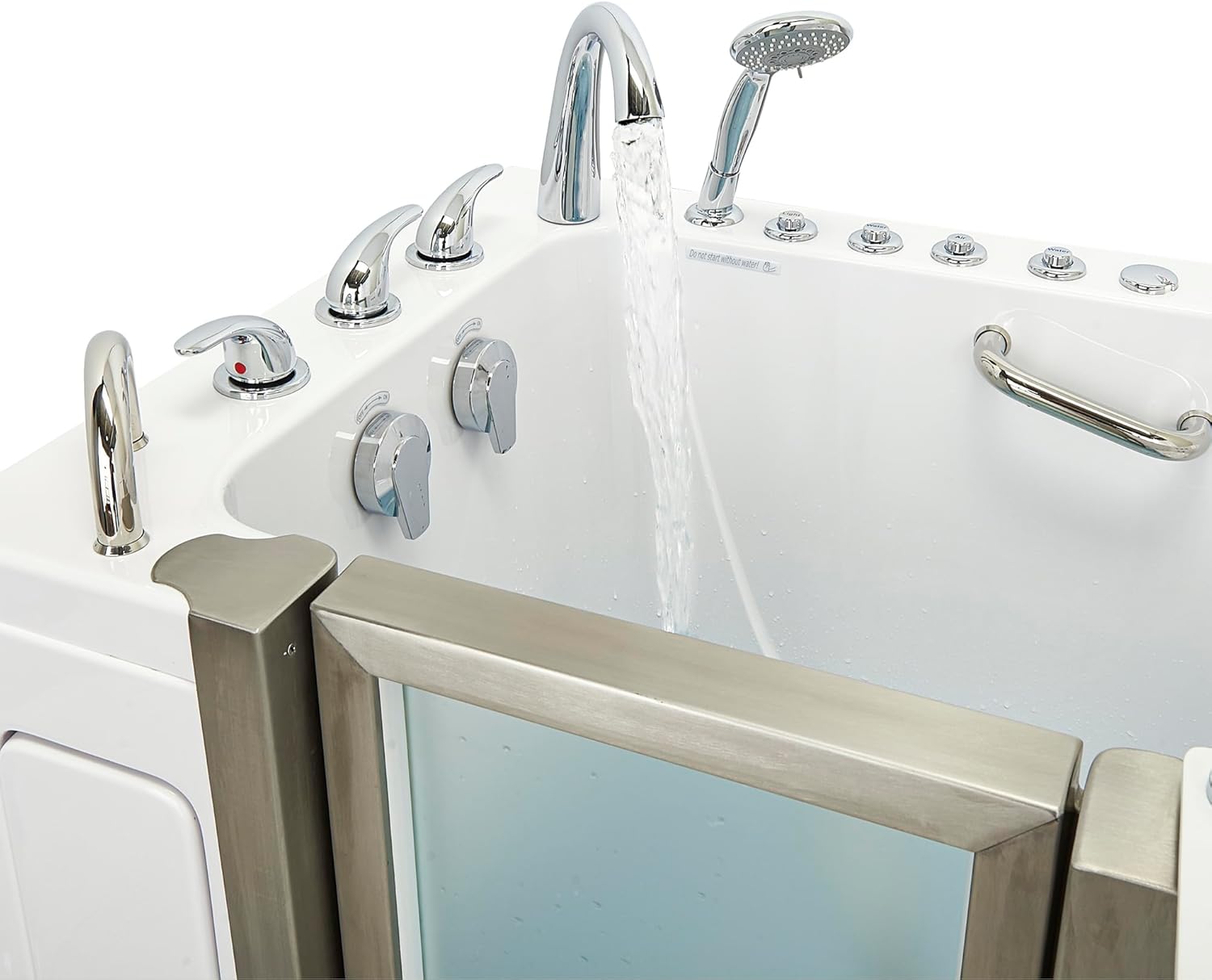 Ella Ultimate 30"x60" Acrylic Air and Hydro Massage + Independent Foot Massage Walk-in-Bathtub