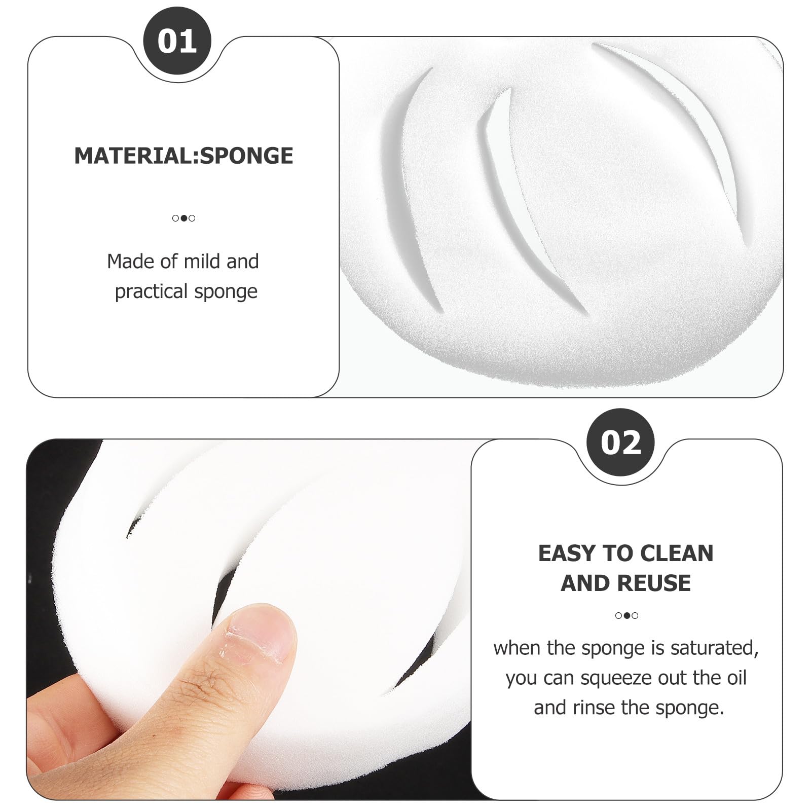 Lot de 6 Éponges Filtrantes de Piscine de Lotus Blanc, Absorbantes D'huile, Économisant la Main-d'œuvre, pour Nettoyage Cuisine et Piscine