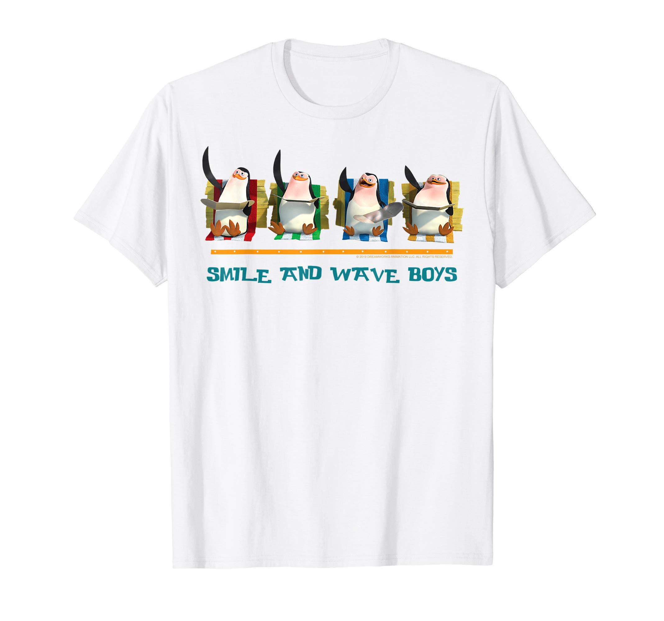 MadagascarPenguins Smile And Wave Text Poster T-ShirtOEKO-TEX STANDARD 100