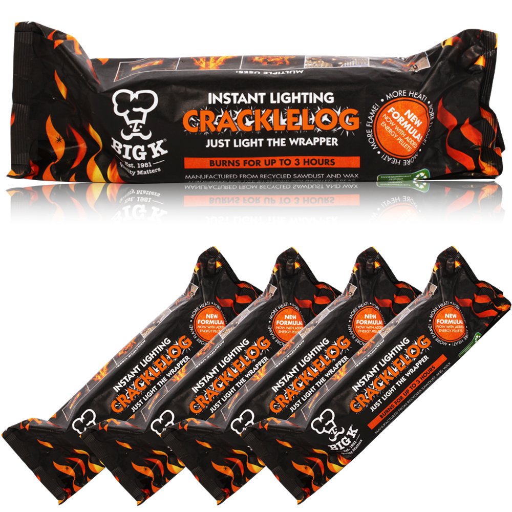 X5 INSTANT LIGHTING CRACKLE LOGS - Long Lasting, for Summer Fire Pits,  Chimineas, Open Fires, Burners - Comes with The Log Hut Woven Sack. :  Amazon.co.uk: Garden