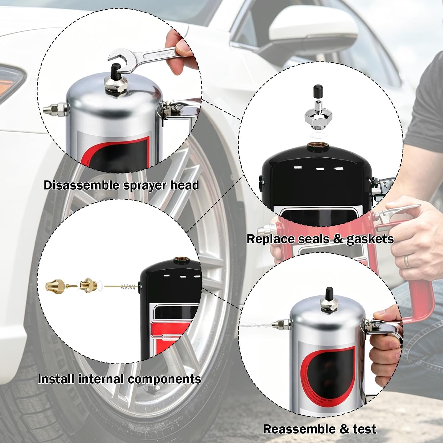 K10 Complete Repair Kit for Sure Shot Model A Sprayers Replacement | Complete parts with seals & gaskets, fits Sure Shot Model A, compatible with 1000, 1100, 2000, 2600, 6000, 6200 series.