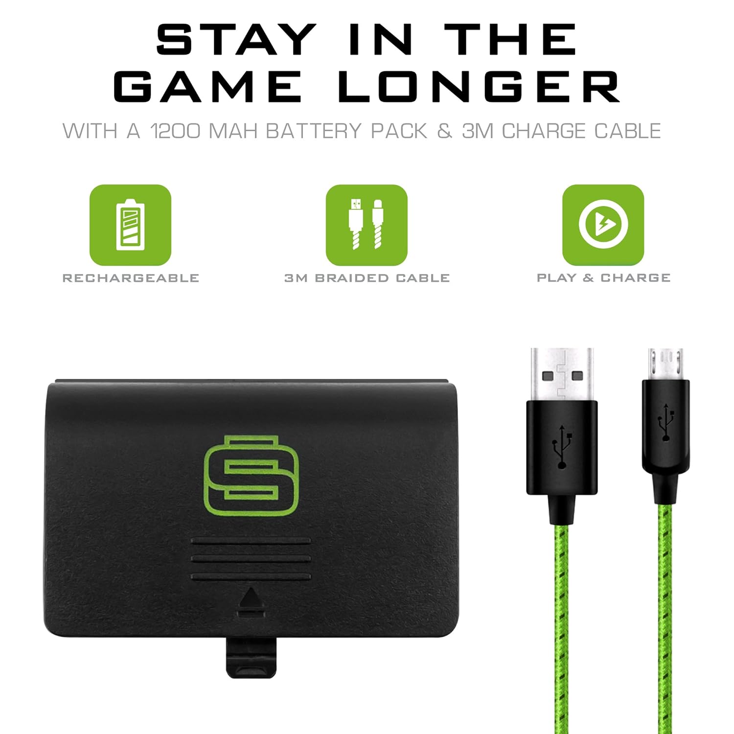 Surge Xbox One Controller Charging Cable and Battery Pack - Xbox One