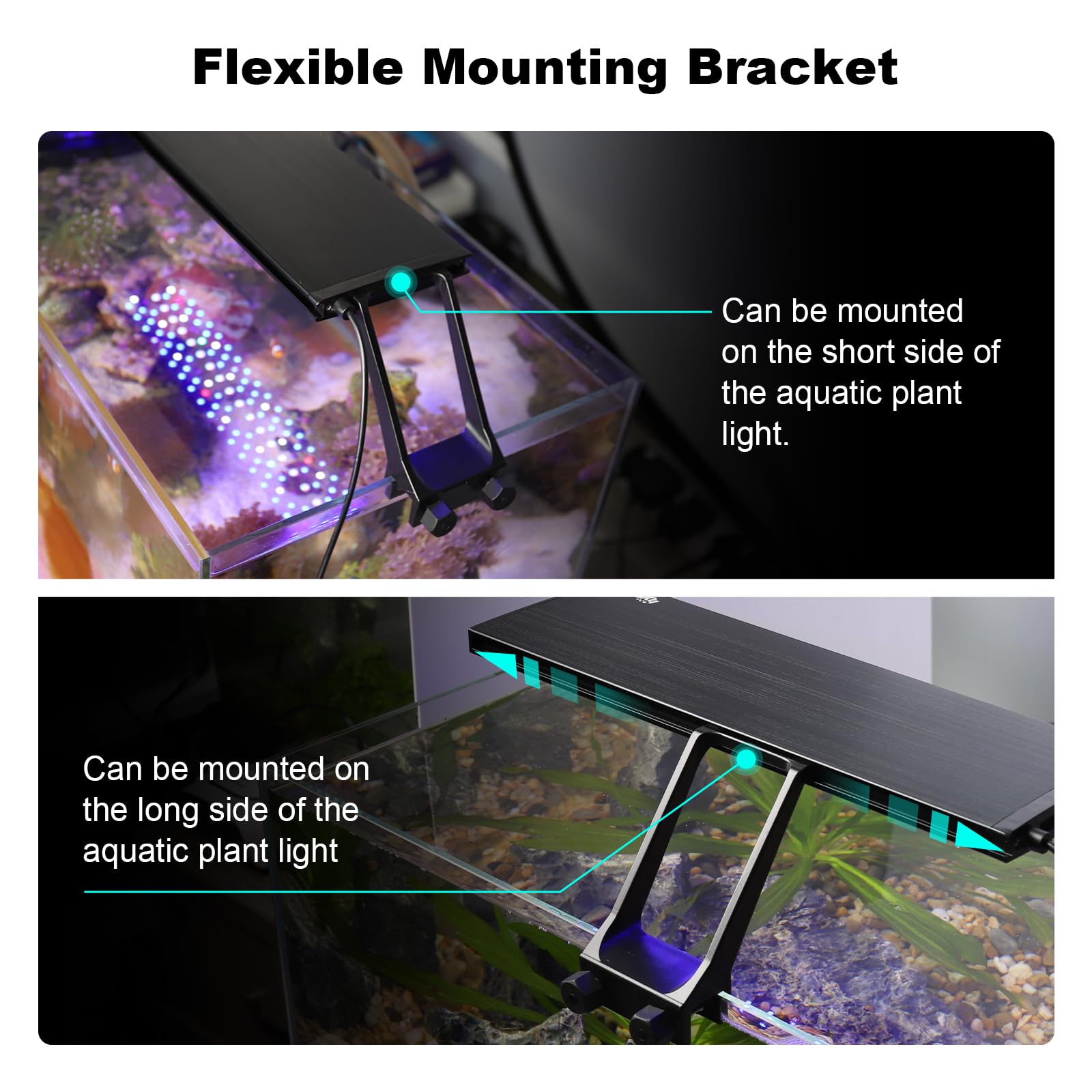 hygger Luz LED para acuario de iluminación 24/7, 12 W, modo de luz de luna, luz de sol y modo de bricolaje, luz de acuario ajustable con 7 colores para tanque plantado