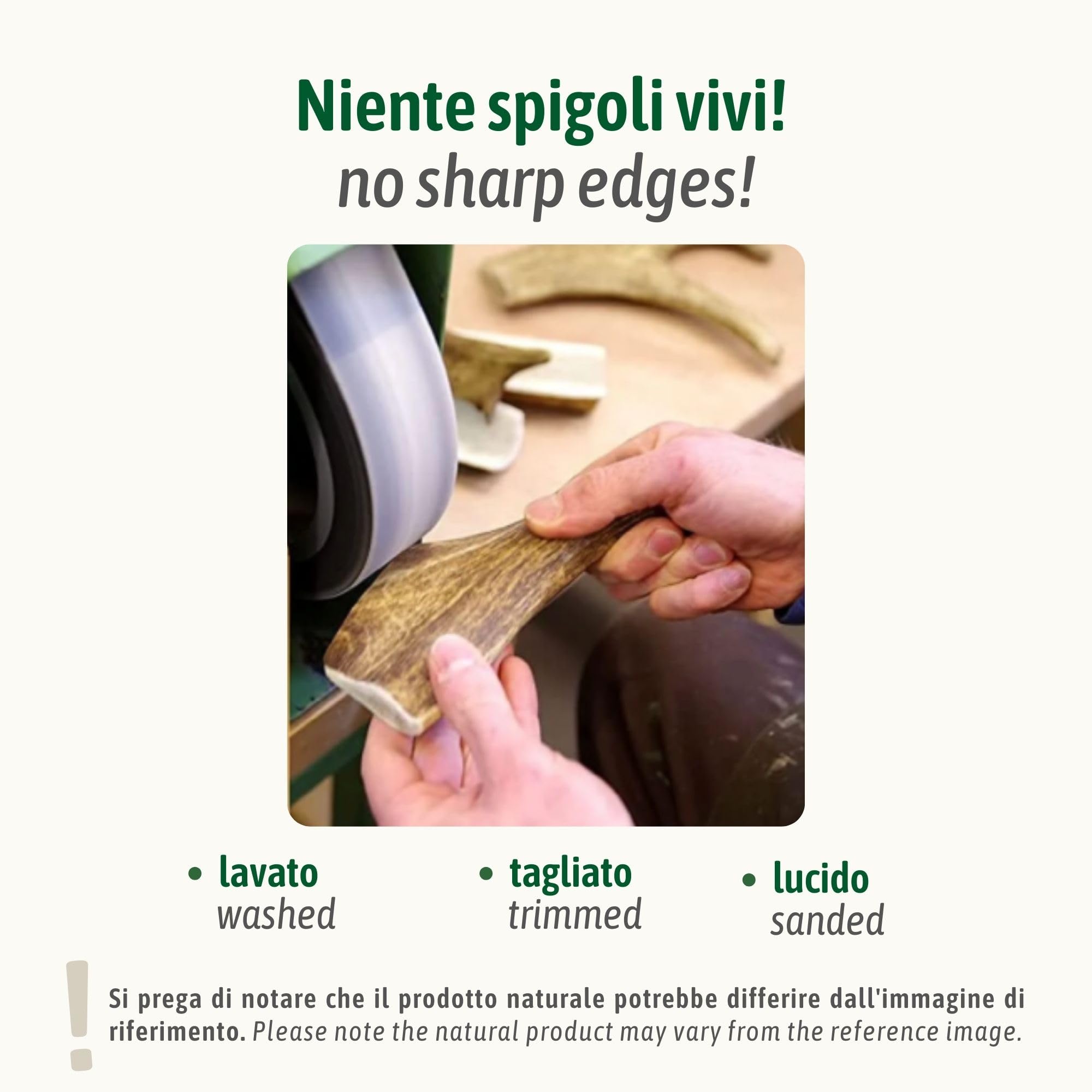 ChronoBalance-XXL Corno di Cervo per Cani, Confezione da 2, Dimezzato, 100% Naturale, Osso di Cervo, Cura Dentale, Giocattolo per Cani, Senza Sostanze Chimiche, Lunga Durata