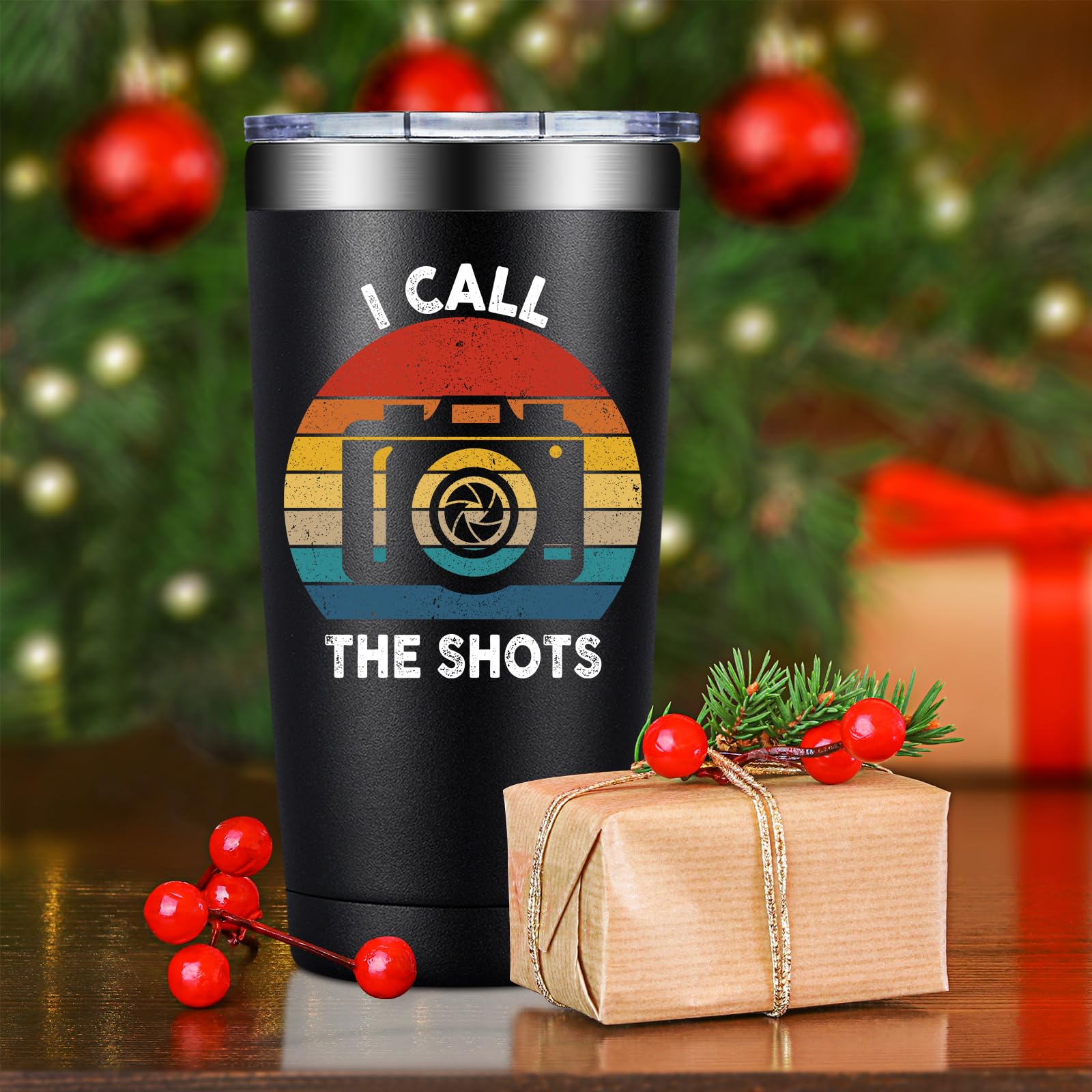 SpenMeta Photographer Gifts for Men Women - Photography Gifts for Photographers - Christmas Birthday Gift for Photography Camera Lovers - 20oz I Call The Shots Tumbler Cup
