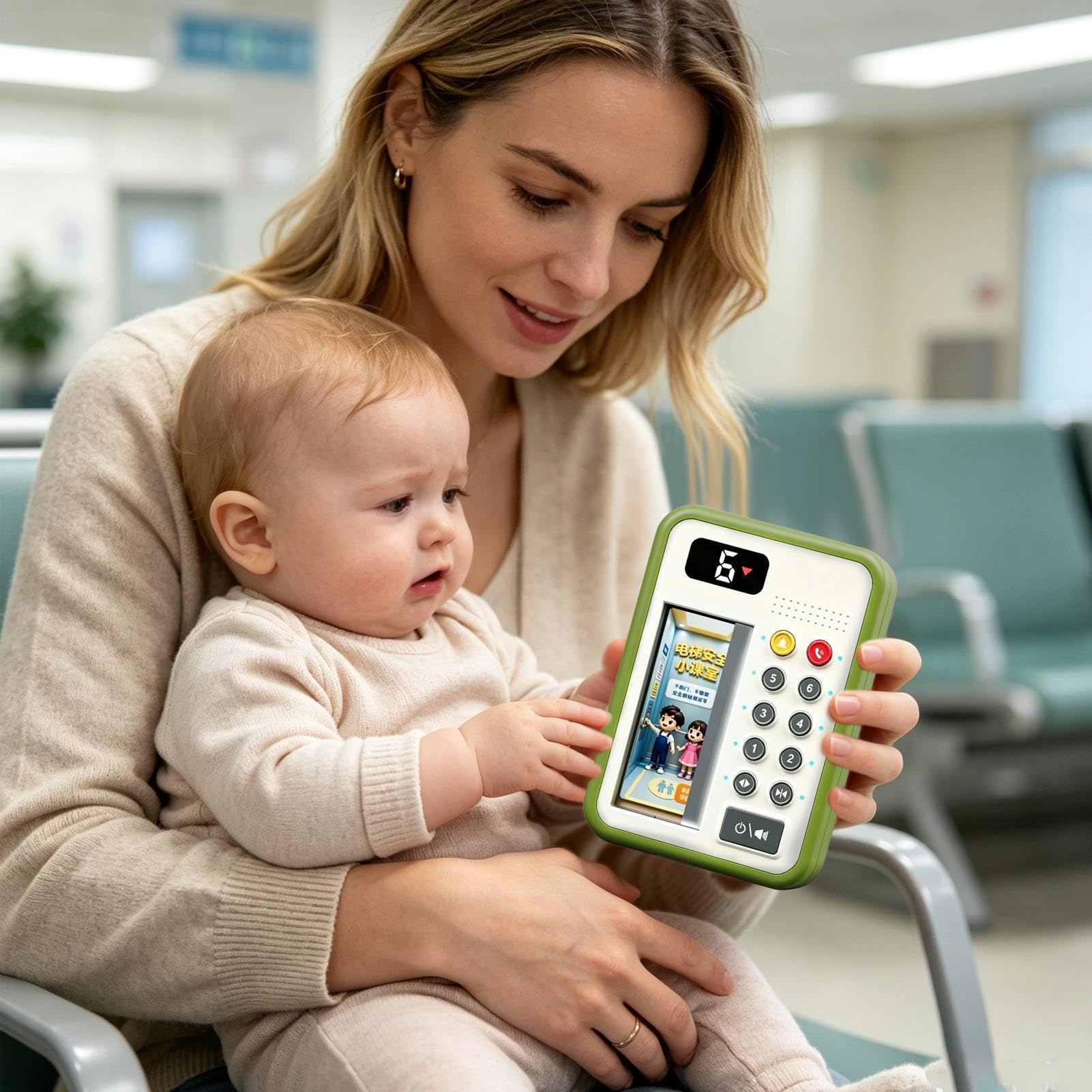 Juguete Elevador Infantil para Niños con Tablero Educativo, Sonido, y Luz