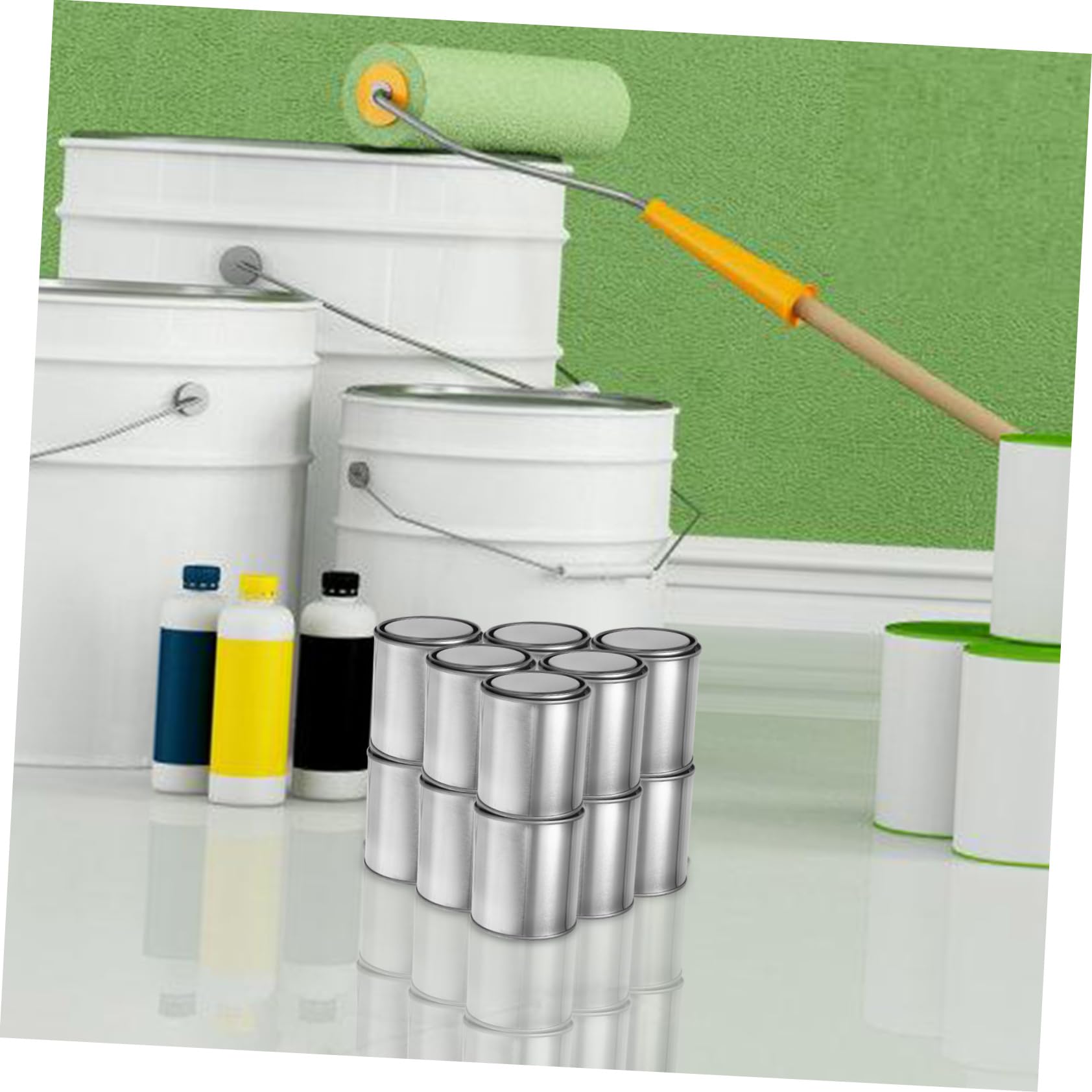 Latas De Metal Vacías Tapa Segura Contenedores De Pintura para Almacenar Pintura Sobrante