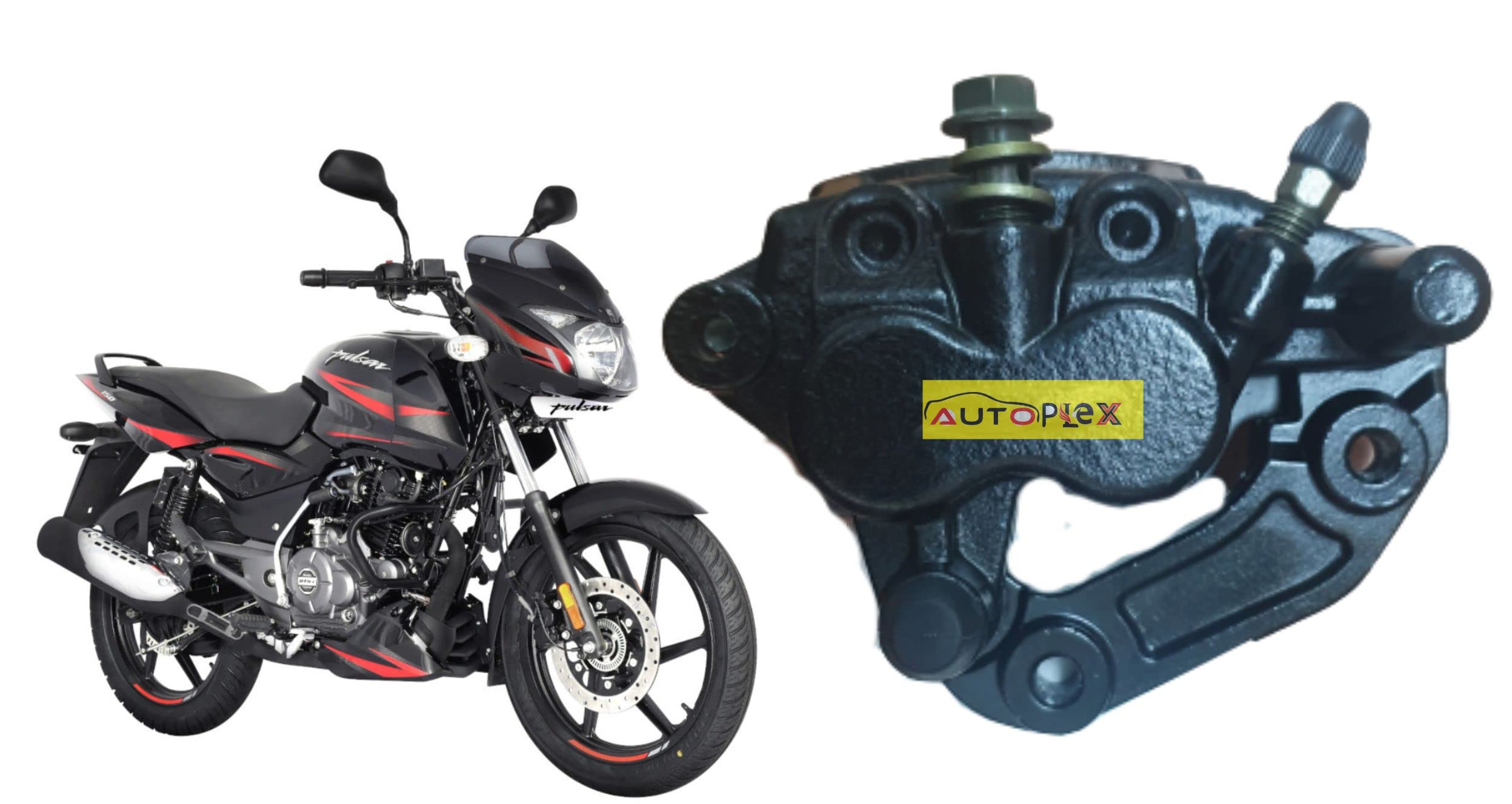 AUTOPLEX Front Brake Caliper Assembly Compatible for BAJAJ Pulsar (ETS – Endurance Type Model) Black