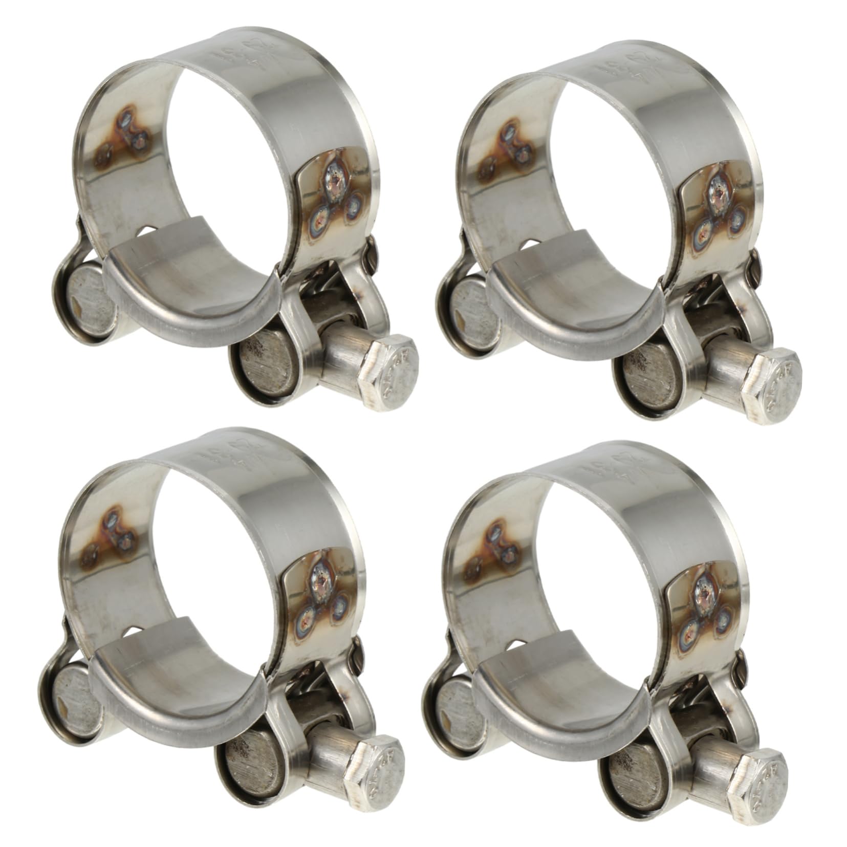 KICHOUSE 4 Pcs Pipe Clamp Heavy Duty Hose Pipe Fuel Line Clamp Heavy Duty Clamps Hose o Stainless Hose Clamps Fuel Clamp Hose Clamp Ring Pipe Strap Clamps Hose Clips Silver Stainless Steel
