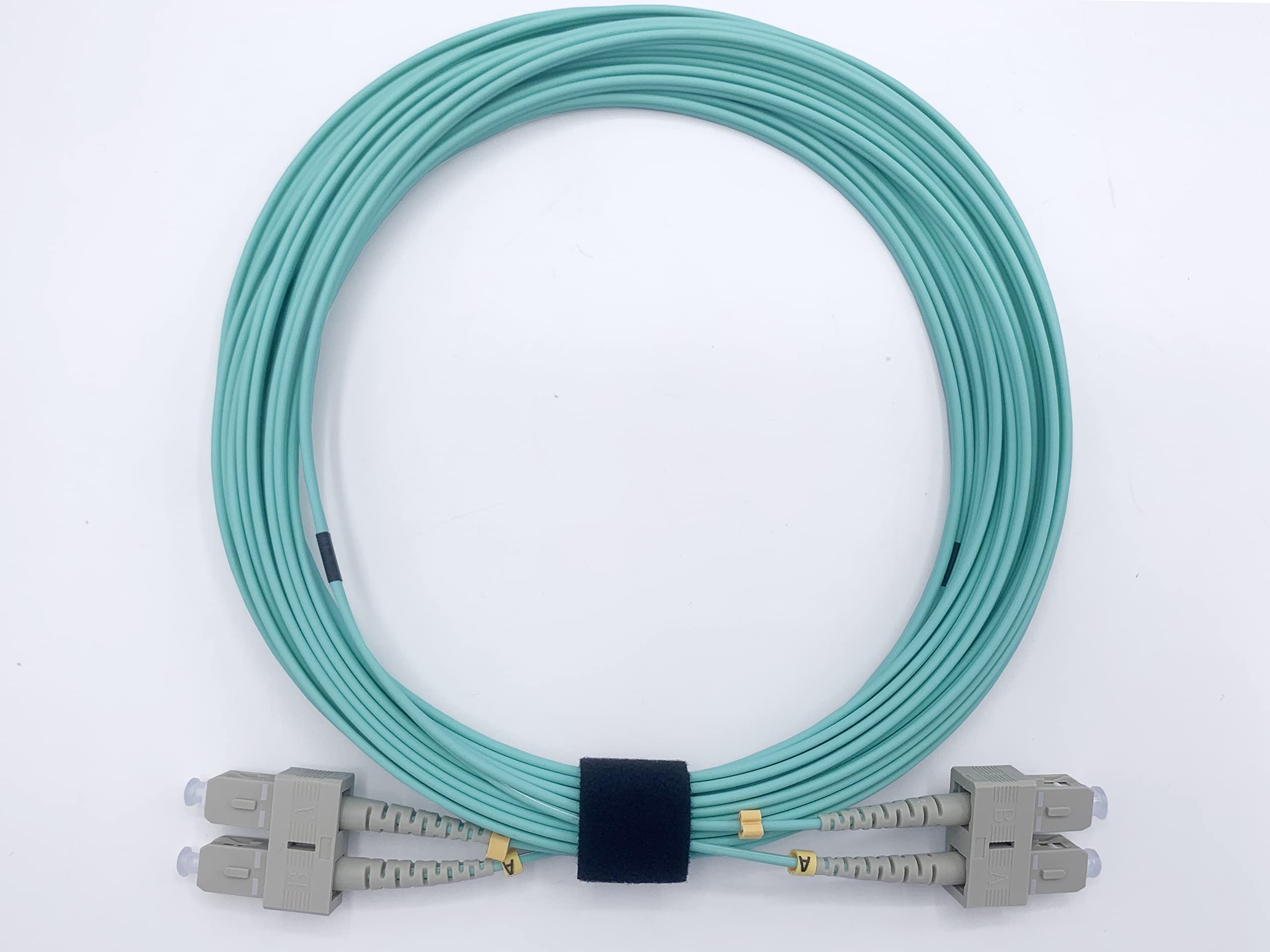 Elfcam® - 3m Cavo Fibra Ottica OM3 SC/UPC a SC/UPC Multimodale Duplex 50/125um LSZH, 3 Metri