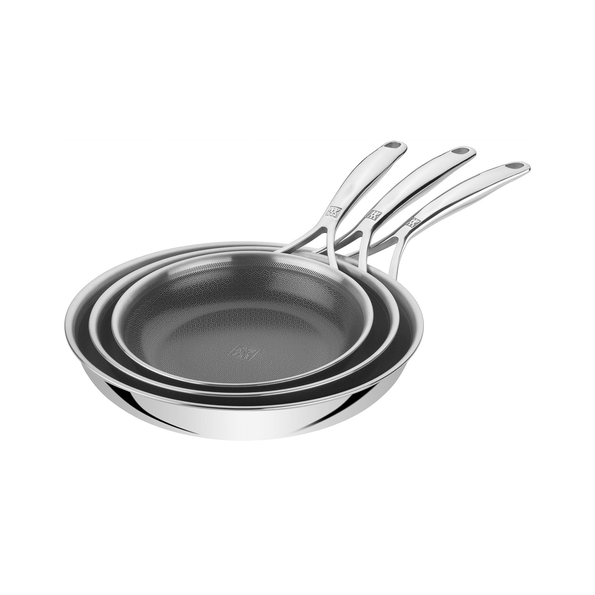 ZWILLING Peak Ceraforce HyCoat, lot 3 poêles inox 18/10