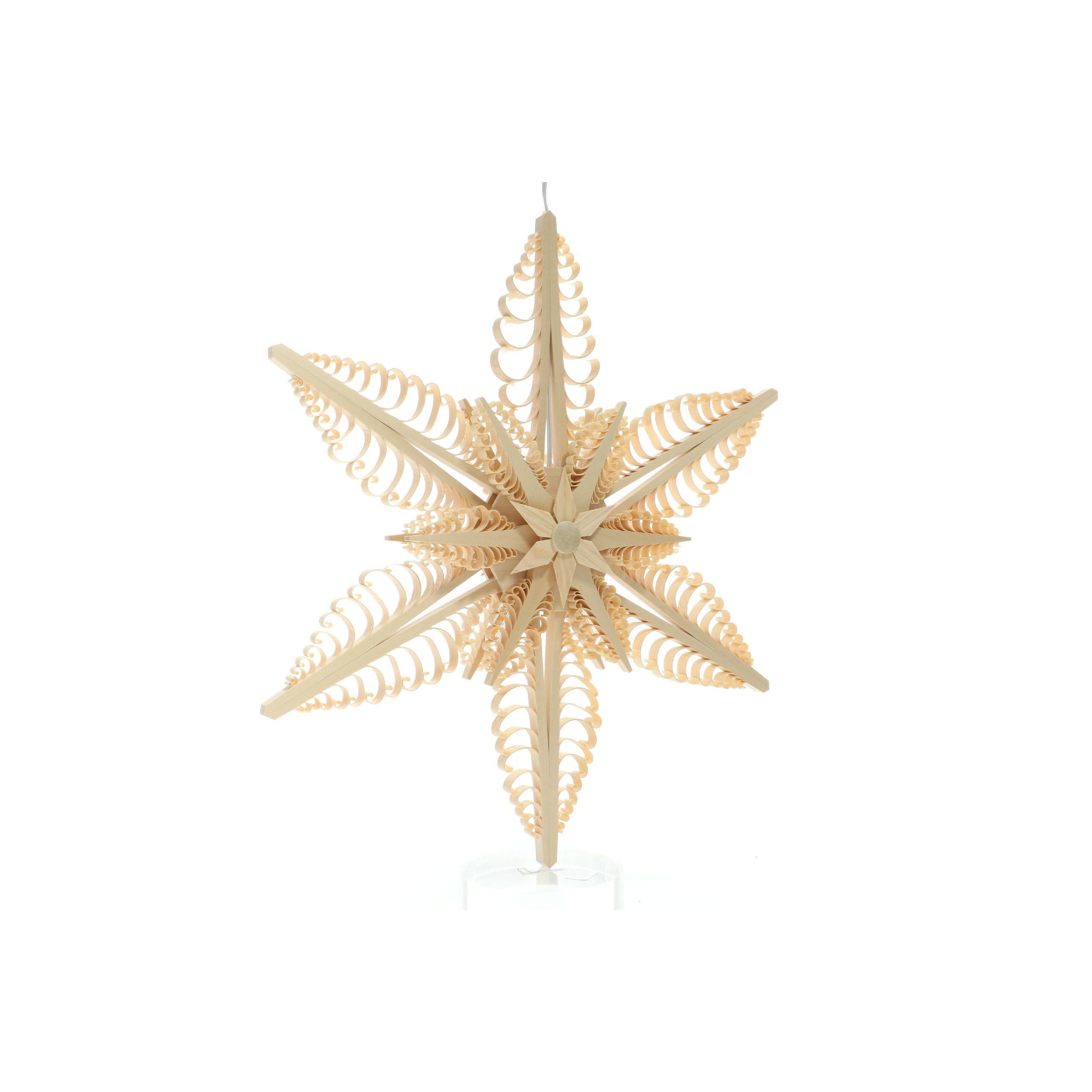 Estrella de madera de las montañas del mineral Rudolphs Schatzkiste de 42 cm iluminada
