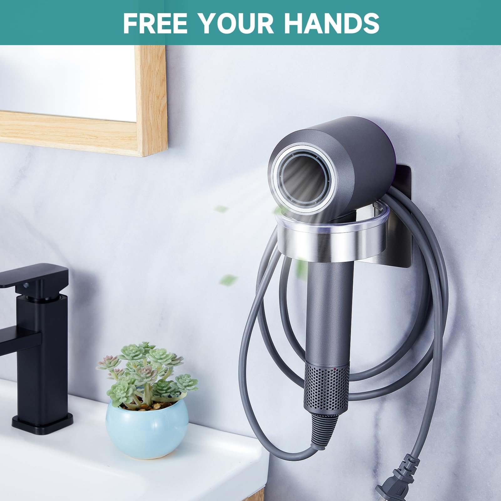 Soporte para secador de pelo, soporte para secador de baño