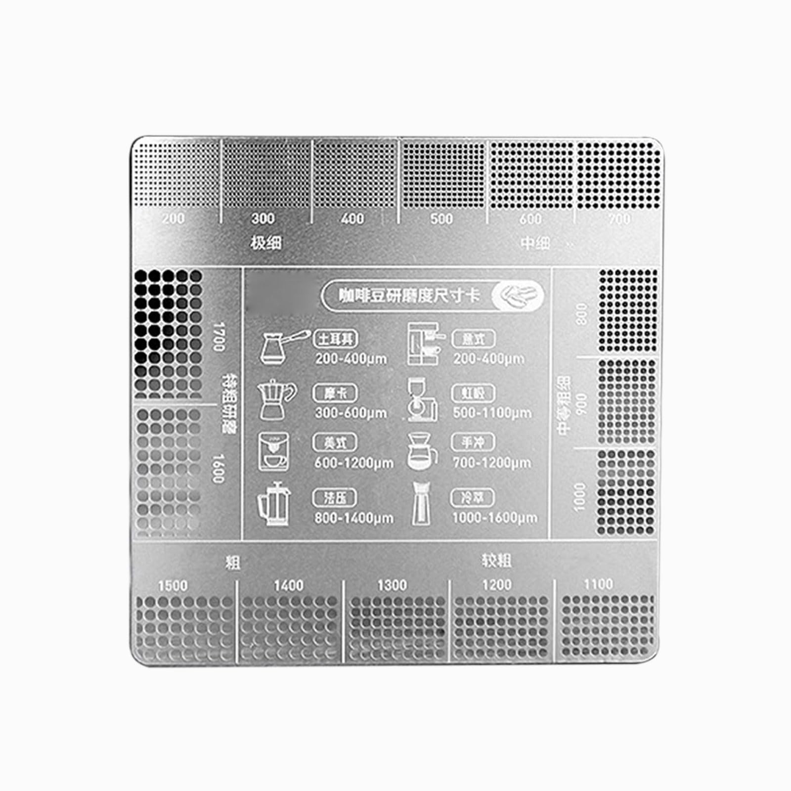 Kalttoy Grinding Reference Card Reference Card with Clear Marking for Home Brewer and Cafes Staff Coffee Grind Size