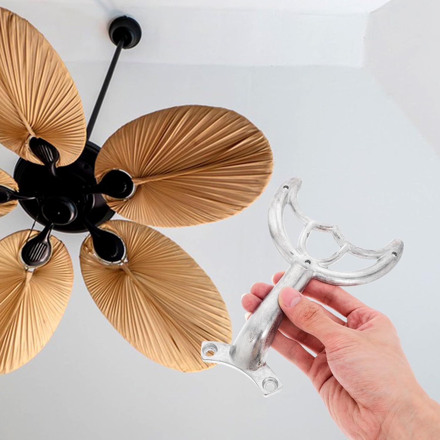 Angoily Ceiling Fan Blade Brackets, Metal Silver Fan Blade Arm Support Rod, Ceiling Fan Replacement Blade Arm Part, Fan Blades Repair Parts Fan Supply for Repairing Fan Blade Bracket