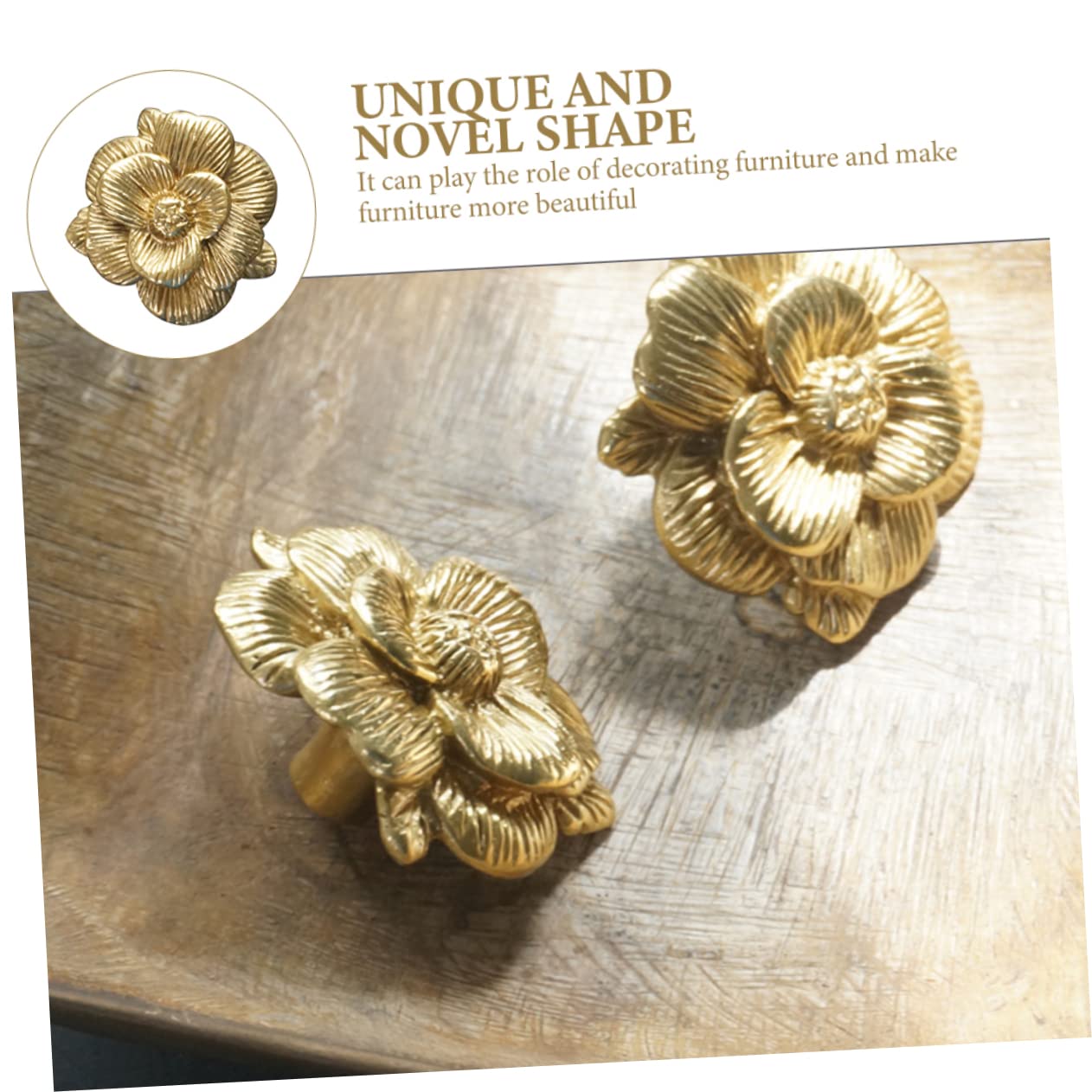 Housoutil 3 Maniglie Per Mobili in Rame Piccole Manopole Per Cassetti Maniglie Per Porte Di Mobili Maniglie Decorative A Forma Di Fiore Facili Da Installare Per Cassetti E Guardaroba.