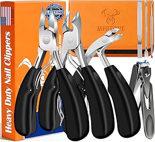 2026 Heavy Duty Toenail Clippers for Thick Nails, 7-in-1 Pedicure Kit with Catcher for Seniors & Men, Professional Wide Jaw Ingrown Toe Nail Clipper Set, Podiatrist Tool