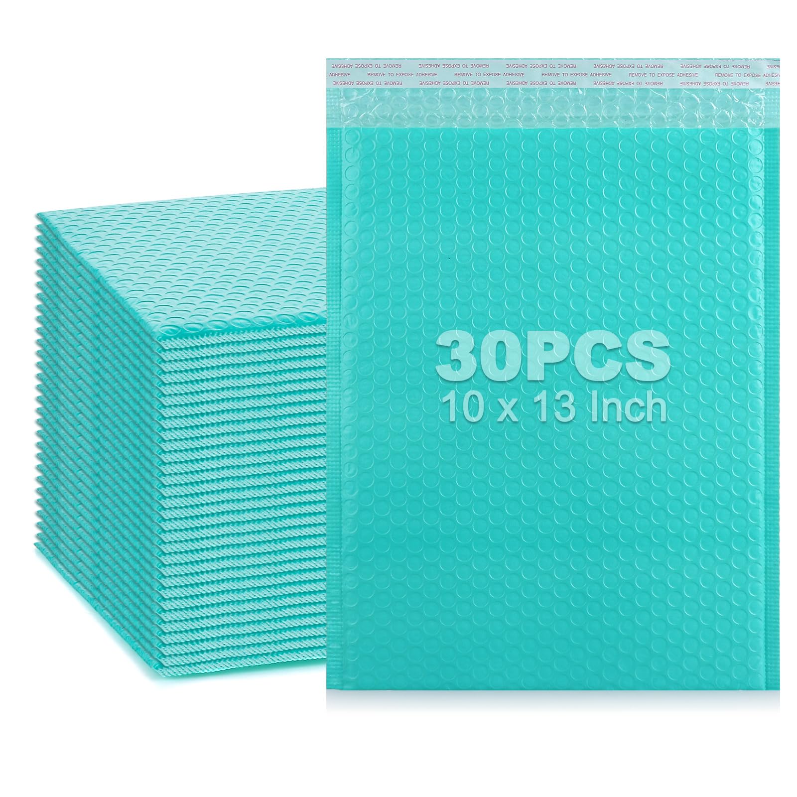 AZKEEGREY 30 Pcs Bubble Mailers 26 x 33 cm (10 x 13 Inch) Self Seal Bubble Envelopes Waterproof Tear-Proof Padded Envelopes for Shipping, Packaging, Mailing,Teal Green