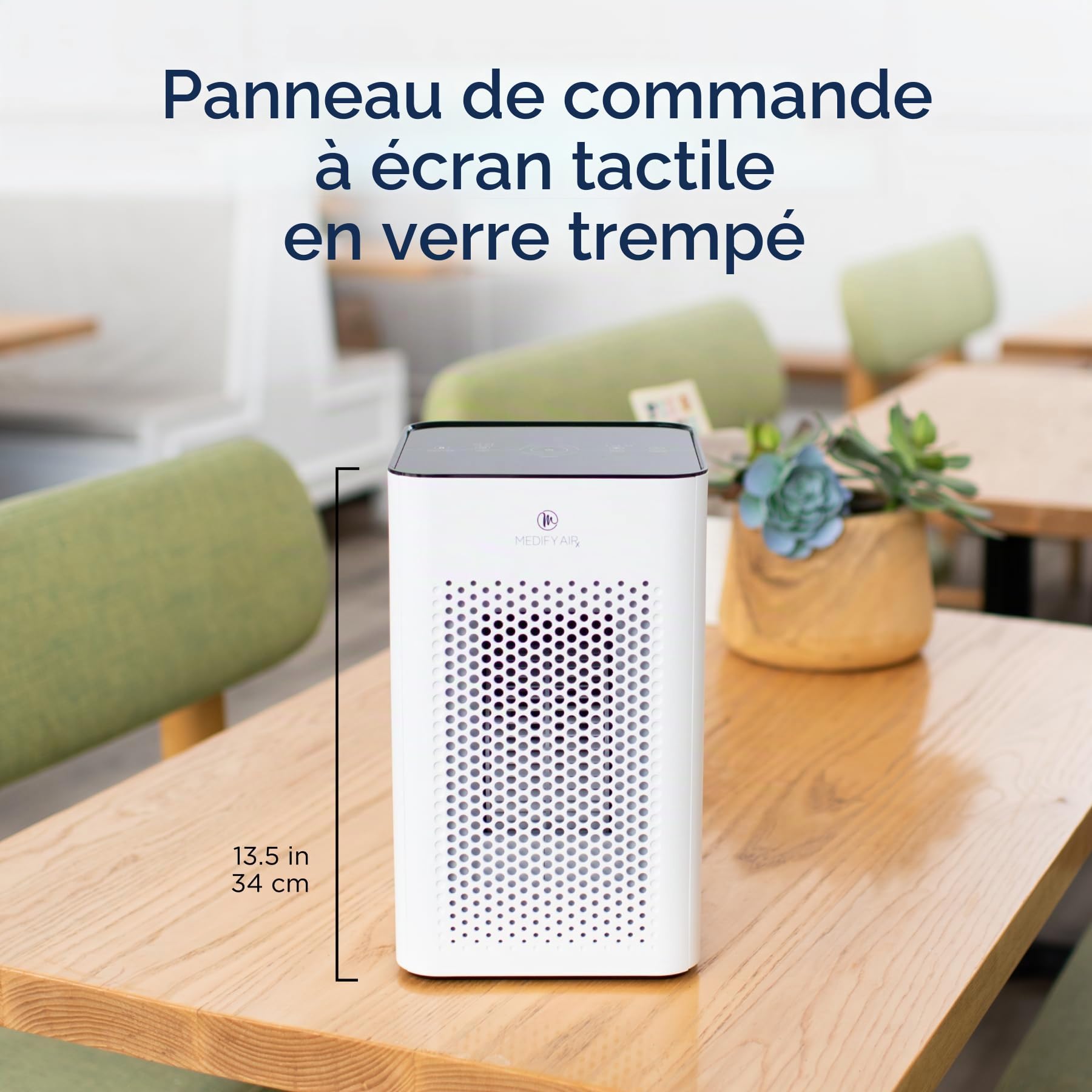 Medify MA-25 Purificateur d'Air Filtre HEPA True H13 | Couverture 46 m carrés | Allergènes, Fumée, Poussière, Odeurs, Pollen, Squames d'Animaux | Élimination de 99,9% de 0,1 micron | Blanc, 1 Unité