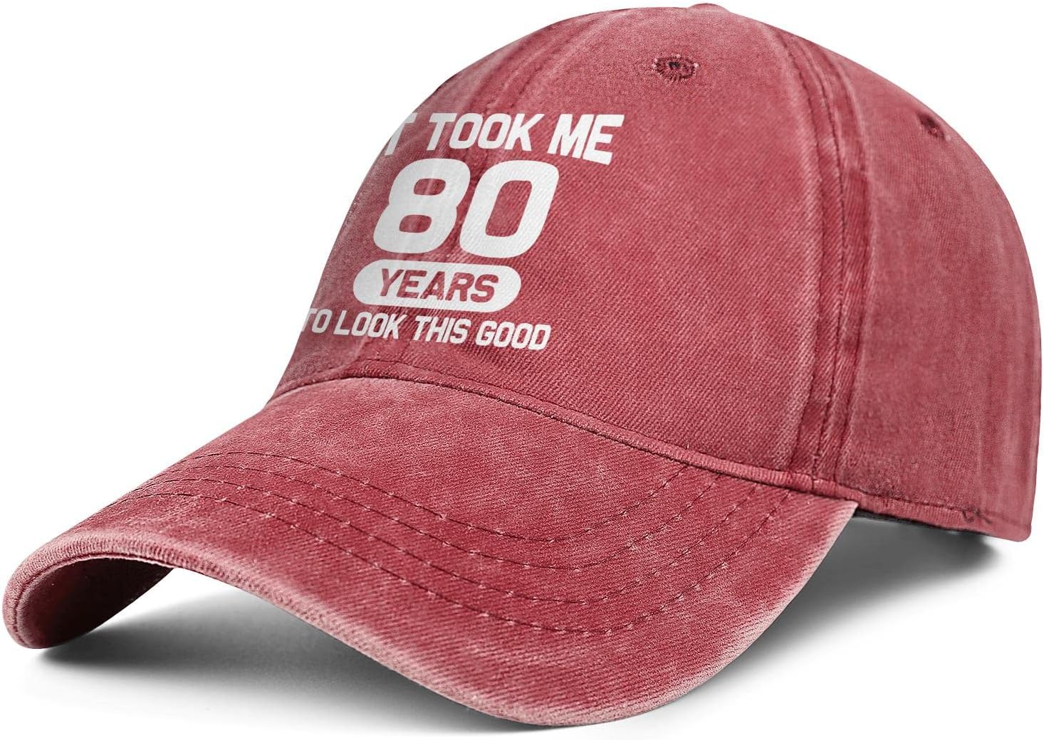 80th Birthday Gifts 80 Year Old Gifts Ideas for Men Women It Took Me 80 Years to Look This Good Hat Washed Cotton Hat - Image 2