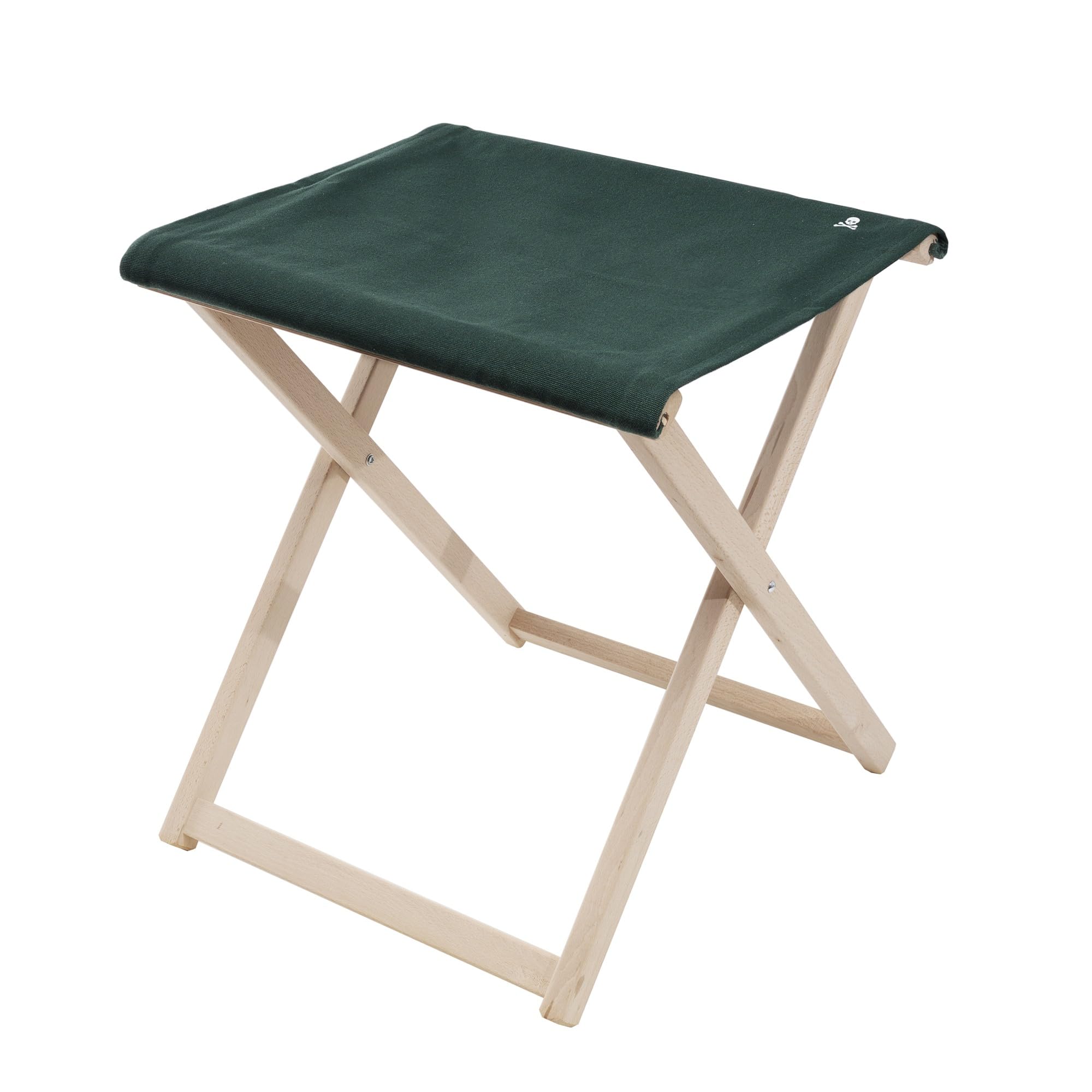 Scalpers - Taburete Director Plegable Fabricada en Madera de Haya Estructura sin Barniz de Primera Calidad, Lona Color Verde Oscuro